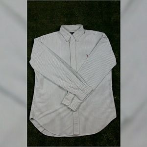 Polo Ralph Lauren size M Green stripe dress shirt